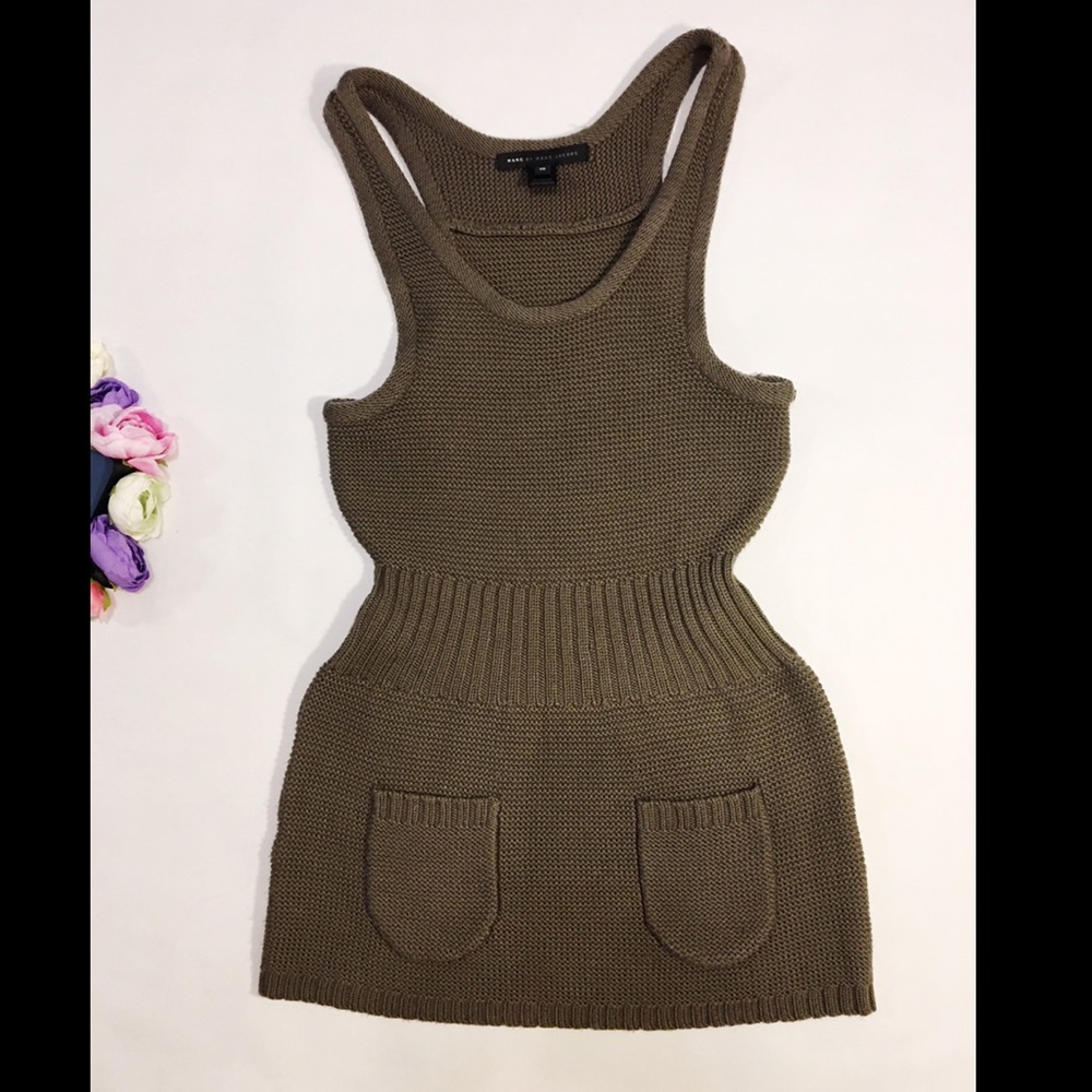Marc By Marc Jacobs Brown Knit Wool Mini Dress Xs - image 1